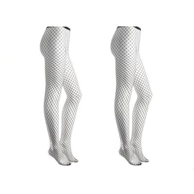 MEMOI WOMEN'S MAXI FISHNET TIGHTS BLACK SIZE: S - 2 PACK